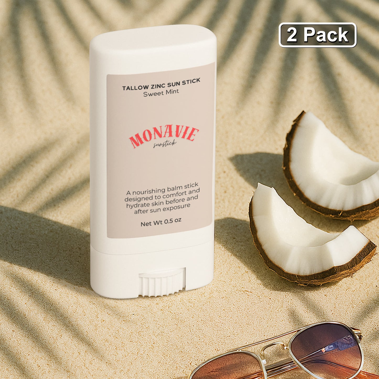 MONAVIE 2 Pack Tallow Zinc Sun Stick