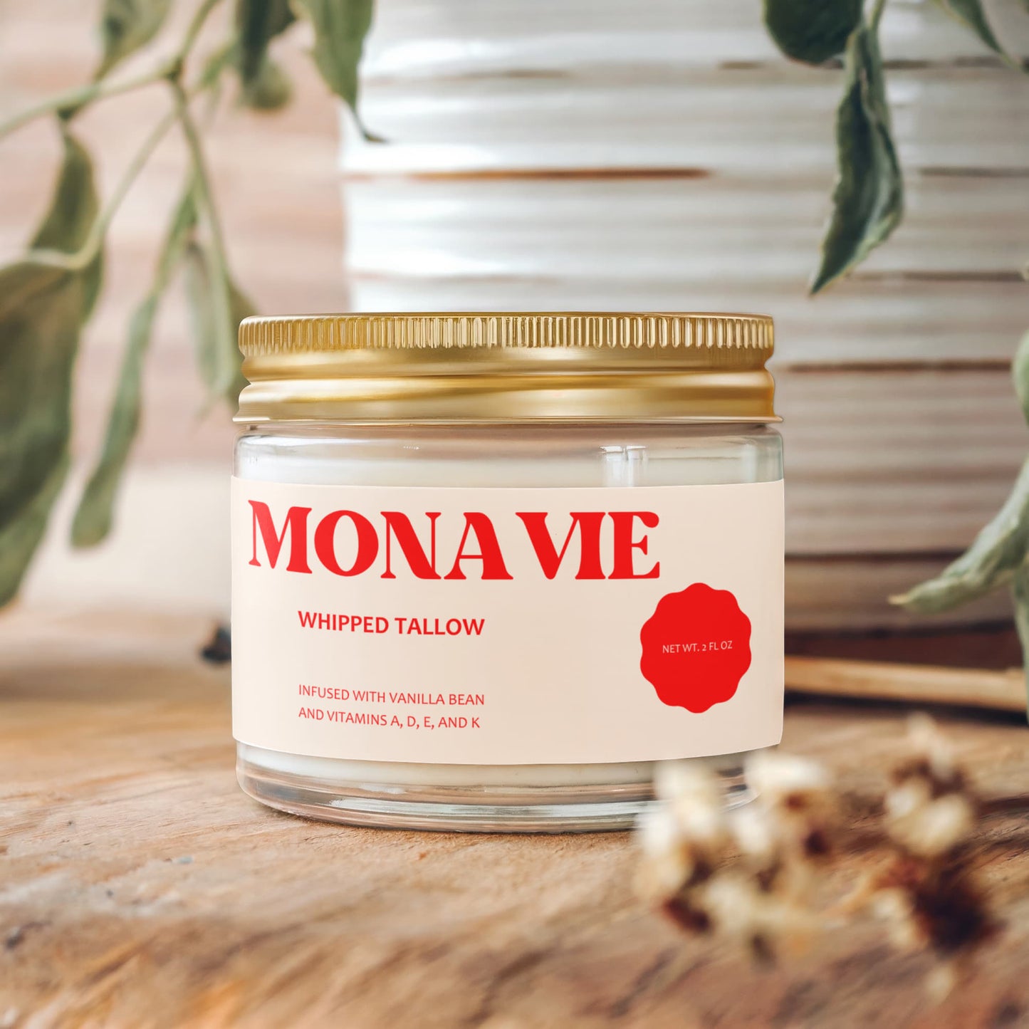 MONAVIE Whipped Grass-Fed Tallow Balm with Vanilla Bean