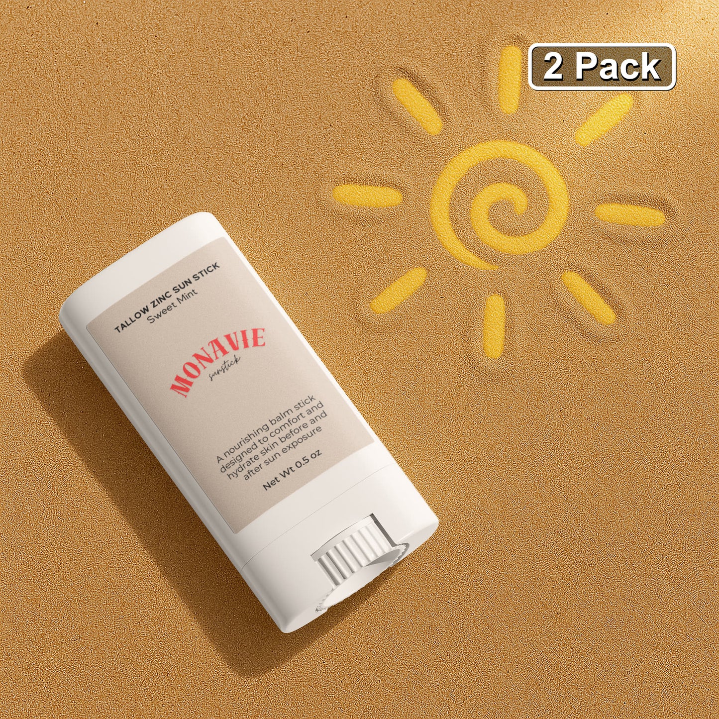 MONAVIE 2 Pack Tallow Zinc Sun Stick