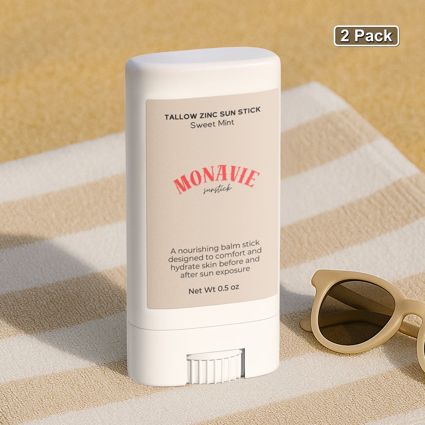MONAVIE 2 Pack Tallow Zinc Sun Stick