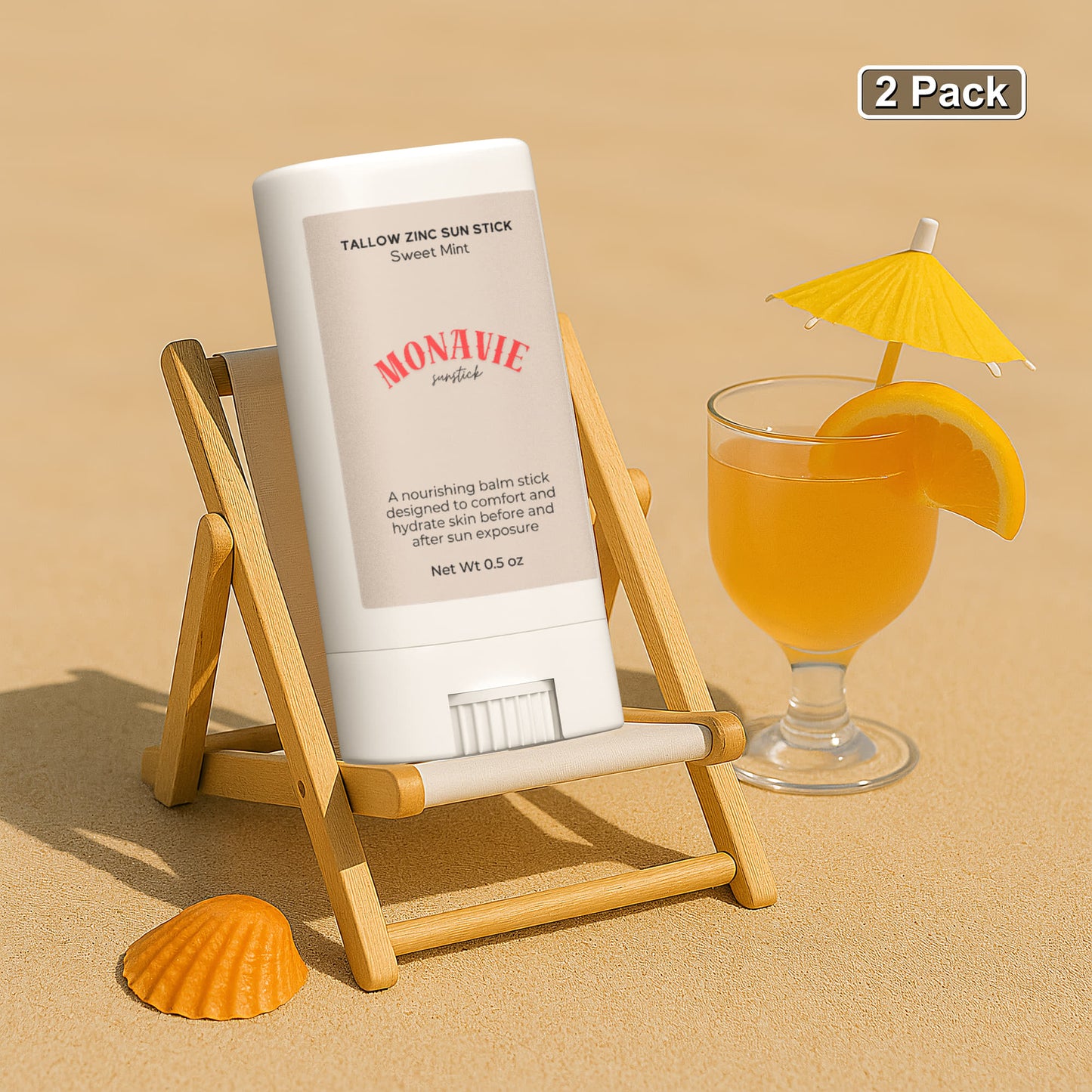 MONAVIE 2 Pack Tallow Zinc Sun Stick